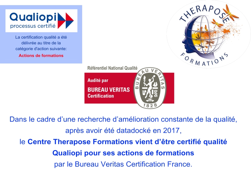 Logo Qualiopi - Bureau Veritas Certification- Therapose Formations.Certification Qualité Qualiopi pour le Centre Therapose Formations